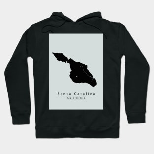 Santa Catalina California Island Map dark Hoodie